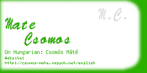 mate csomos business card